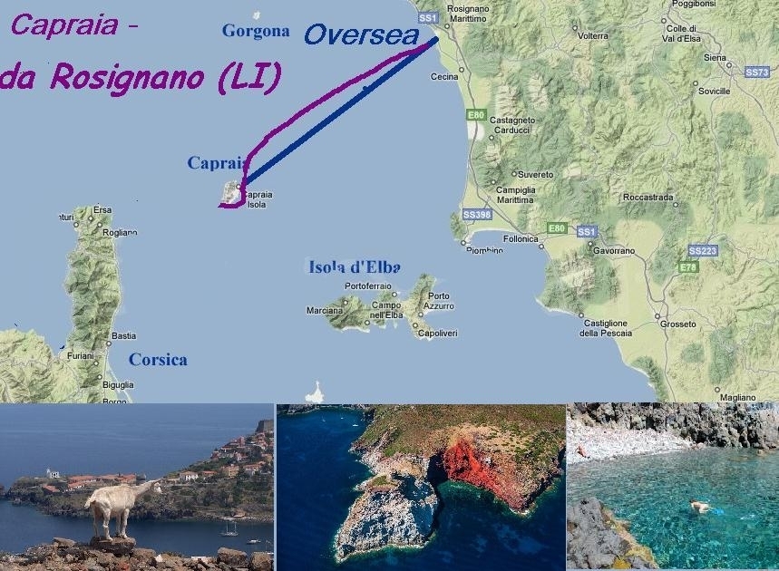 Isola di Capraia da Rosignano - Crociere a vela e pesca